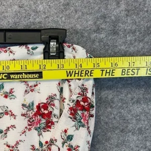 CHELSEA & VIOLET Skirt Large White Red Floral Tie Elastic Waist Handkerchief Hem thumbnail 6