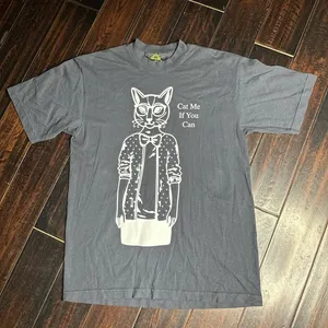Los Angeles Apparel Crewneck tee shirt cotton “cat me if you can” summer beach casual modern thumbnail 1