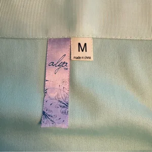 Alya Gold Sequin Pencil Skirt with Mint Embroidery thumbnail 2
