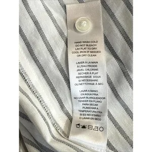 Frame‎ Revolve Linen Blend Striped Organic Short Sleeve Button Up Blouse Size XS thumbnail 6