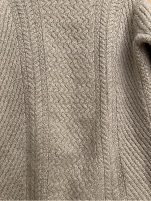 Aran Crafts XL Cream Merino Wool Cable Knit Open Front Cardigan Ireland Cozy thumbnail 9
