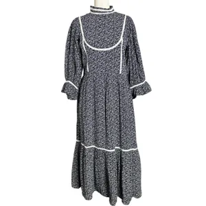 Free People Prairie Cottage Meadows Amaryllis Floral Print Maxi Dress Size 12 thumbnail 2