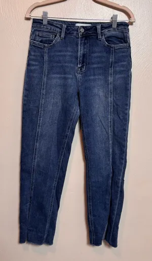Vervet Women’s Jeans Front Slit Ankle Jean Center Seam Blue‎ 2% Spandex Size 28 thumbnail 1