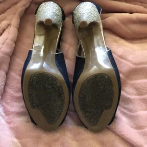 Guess Denim Silver and blue glitter Peeptoe thumbnail 4