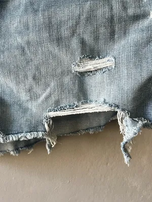 Aerie Daydream Denim Elastic Distressed Shorts Size XL thumbnail 2