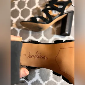 Sam Edelman Black Strappy Heeled Sandals party wedding prom event summer elegant thumbnail 6
