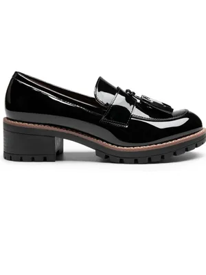NWOT Classic Black Tassel Loafer Heels thumbnail 3