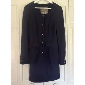 Free People Sargent Military style wool navy peacoat M thumbnail 11
