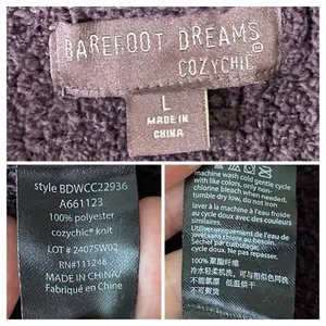 Barefoot Dreams CozyChic Plum Purple Knit Robe Size L Soft Lounge Sweater thumbnail 3