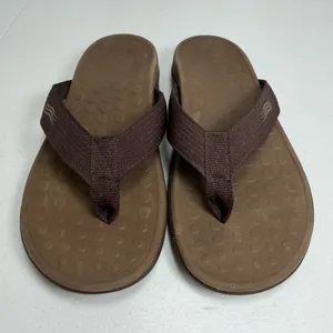 Orthaheel 7 Flip Flop Wave Brown Arch Support Comfort Thong Sandals Casual thumbnail 4