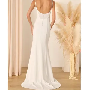 NEW Lulus Luxe Bridal Blessed Romance White Sleeveless Button Back Mermaid Dress thumbnail 2