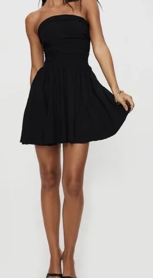 Princess Polly Rashida Strapless Mini Black Dress Size 8 NWT thumbnail 1