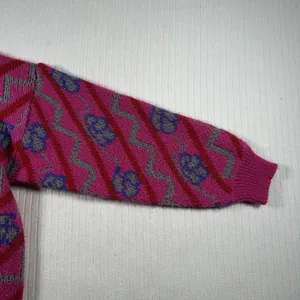 TOGETHER Women’s Small Vintage Style Pink Geometric Knit Sweater thumbnail 8