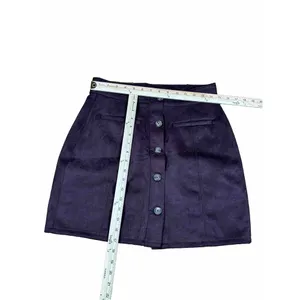 Maurice's Faux Suede Brown Mini Button Front‎ Women Skirt Sz 8 thumbnail 5