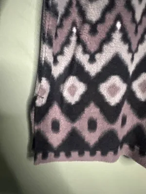 Bob Mackie Wearable Art M Aztec Geometric Tunic Top Quarter Zip Boho Statement thumbnail 2
