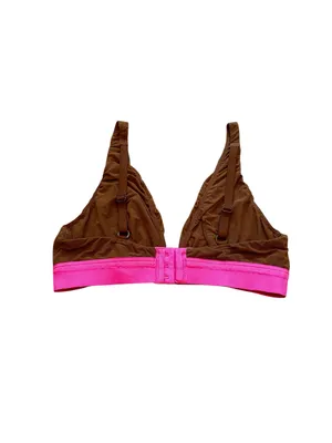 Aerie Smoothez Bralette Seamless Size Medium Tan Hot Pink Casual Loungewear thumbnail 4