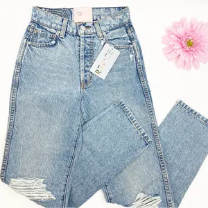 Revice Denim Frontrunner High Rise Distressed Straight Leg Jeans Grand Prix Light Wash thumbnail 7
