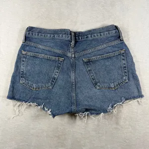 AGOLDE Parker High Rise Cut Off Organic Cotton Denim Shorts Blue 26 A026C-1141 thumbnail 10