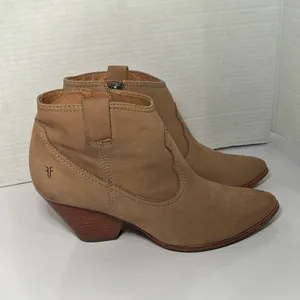 Frye Womens Reina Ash Leather Western Pointed Toe Booties Ankle Boots Size 8.5 thumbnail 3