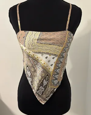 SheIn Halter top Brown Patchwork Size Small thumbnail 1