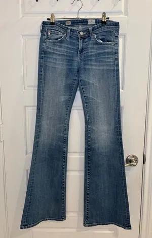 AG Adriano Goldschmied Belle Flare Jeans Made in USA Size 26R thumbnail 1
