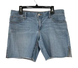 Gap 1969 Boyfriend Denim Shorts 30/10 Split Hem Used thumbnail 1