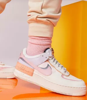 Nike Women's Air Force 1 Shadow - Cream and Pink thumbnail 1