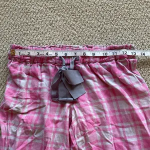 American Eagle Pink Grey Plaid Pajama Pants Women’s Size Small Stretch FLAWS thumbnail 7