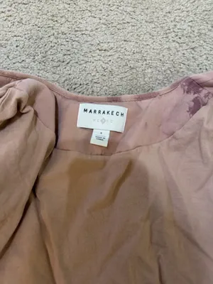 Marrakech Anthro Style Quilted Jacket small pink tie dye moto lightweight thumbnail 5