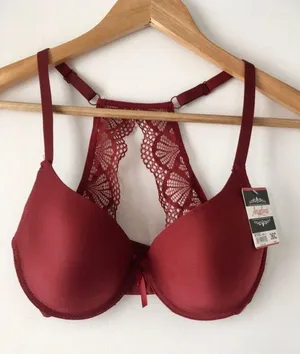 Burgundy Bra, 36C Red Size 36 C thumbnail 1
