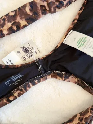 NWT Aerie Leopard Scoop Bikini Top - Size: Large thumbnail 5