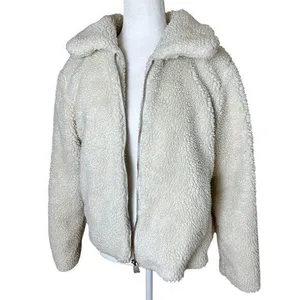 URBAN OUTFITTERS BDG Teddy Bear Faux Fur Sherpa Coat Jacket Bomber Size Medium thumbnail 1