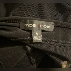 Moa Moa Rhinestone Collar Top with Sheer Mesh Panels - Size S thumbnail 9