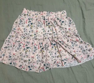 Amazon Baby Pink Floral Mini Skirt thumbnail 1