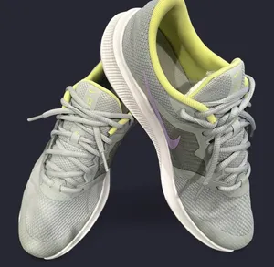 Nike light gray and green sneakers size 7 thumbnail 2