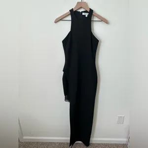 Revolve Elizabeth and James Tegan High-Slit Chiffon Maxi Dress, Black Size 2 thumbnail 4