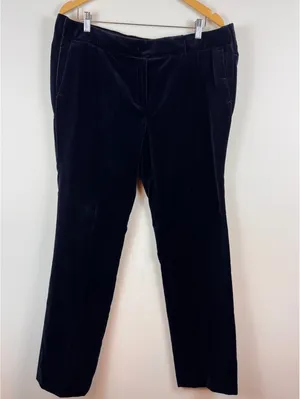 Saks Fifth Avenue Madison Fit Navy Velvet Straight Leg Pants Size 12 Cotton thumbnail 2