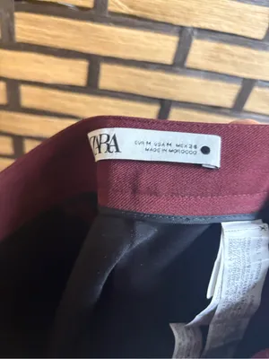 Zara Burgundy Midi Skirt Size Medium thumbnail 3