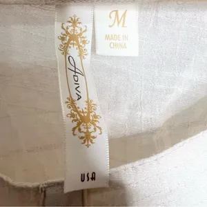 Adiva Cream Embroidered Boho Gauzy Belted Kimono Top Size Medium thumbnail 9