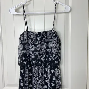 NWOT City Triangles women’s black white‎ sheer lined adjustable pattern dress XS thumbnail 2