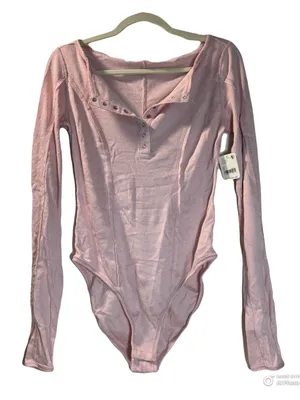 Free People Intimately Sloane Long Sleeve Henley Bodysuit Pink Nectar Small thumbnail 4