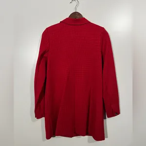 Cabi Celebration Coat in Red Micro Houndstooth Size S Blazer Jacket Style #3546 thumbnail 6