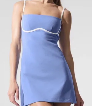 Alo Yoga Airbrush Streamlined Dress Crystal Clear Blue/White S thumbnail 1