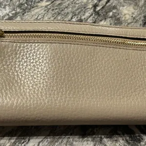 Kate Spade Cream Leather Clutch with Gold Accents thumbnail 2
