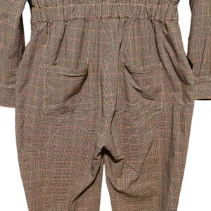 WEWOREWHAT Houndstooth Jumpsuit Women's M/M Long Sleeve Zip Front‎ Pockets thumbnail 7