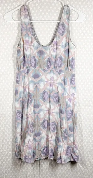 Free‎ People Pink Purple Tie Dye Mini Dress thumbnail 1