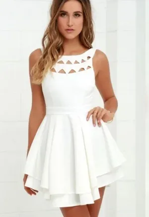 Latiste White Cutout Backless Fit & Flare Dress XS NWT thumbnail 1