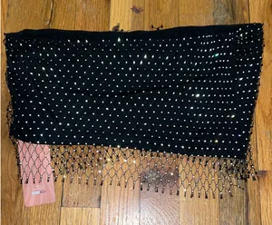 Shein Rhinestone Crop Top Black thumbnail 1