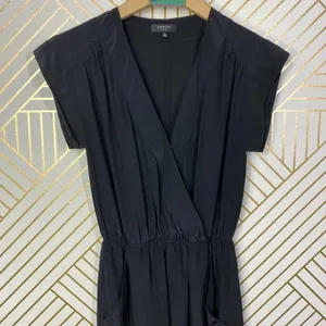 Aritzia Babaton Corbett Romper Relaxed Pure Silk Short Sleeve‎ Black Size XS thumbnail 5