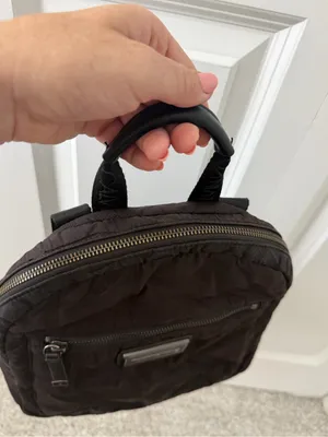 Calvin Klein Black Minimalist Nylon Mini Backpack Purse thumbnail 7